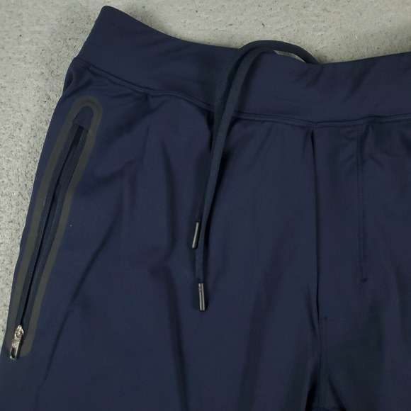 Lululemon Shorts Mens Medium Blue Zipper Pockets Lace Tie Stretch Athletic - Picture 2 of 9